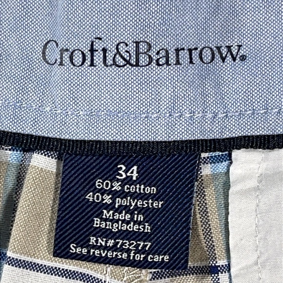 Croft & Barrow mens multicolor plaid flat front 9" Bermuda shorts - size 34 - Picture 5 of 9